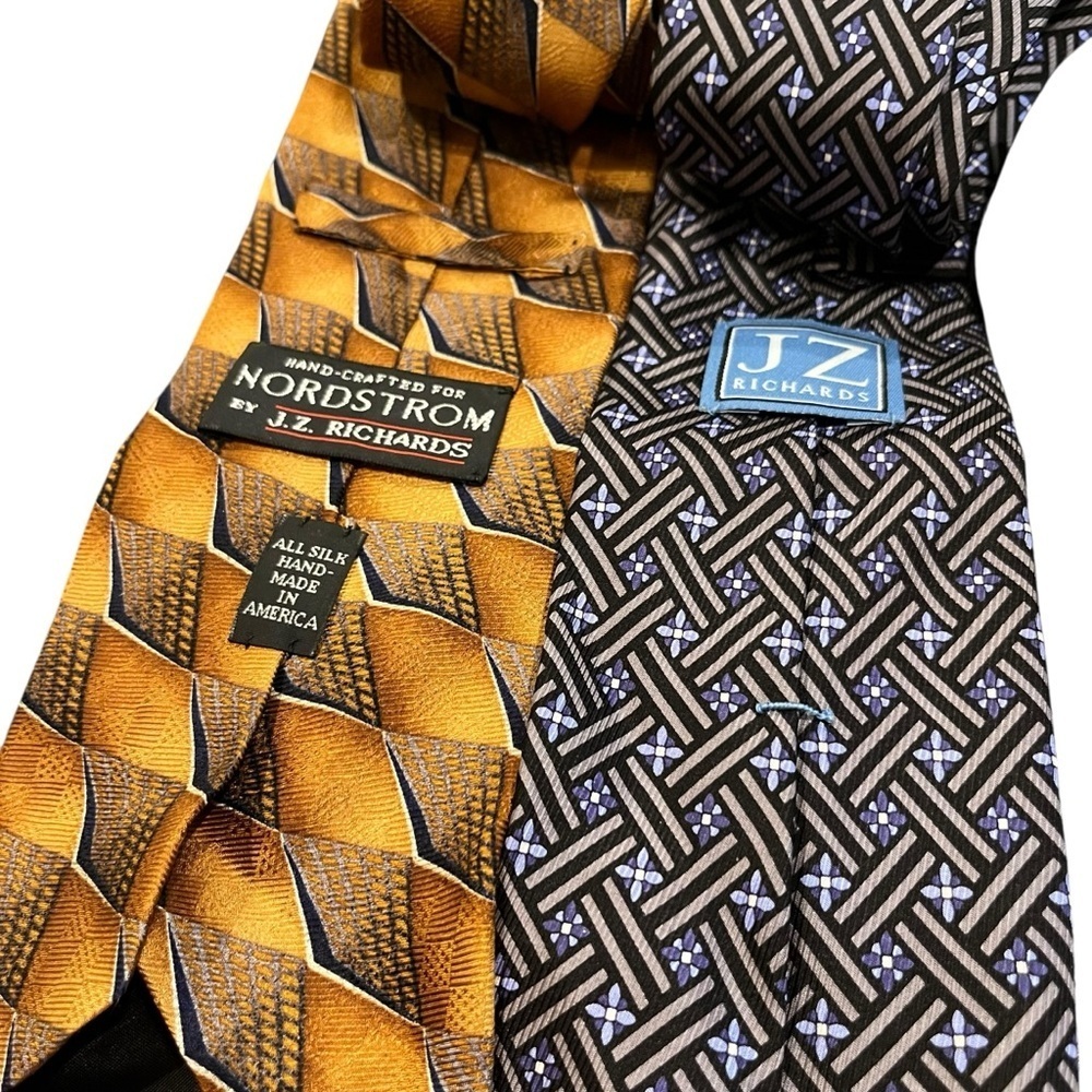 Jz Richards j.z. Gallery silk tie lot neckties silk made in USA like new - Picture 7 of 8